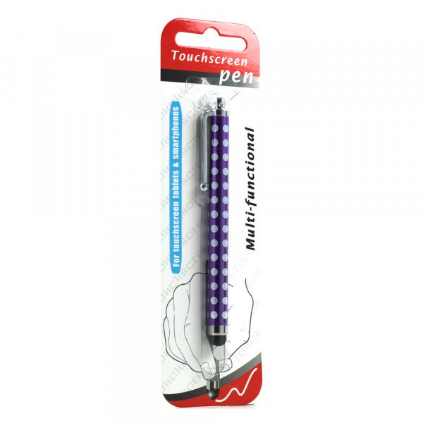 Wholesale Polka Dot Slim Stylus Touch Pen (Purple)